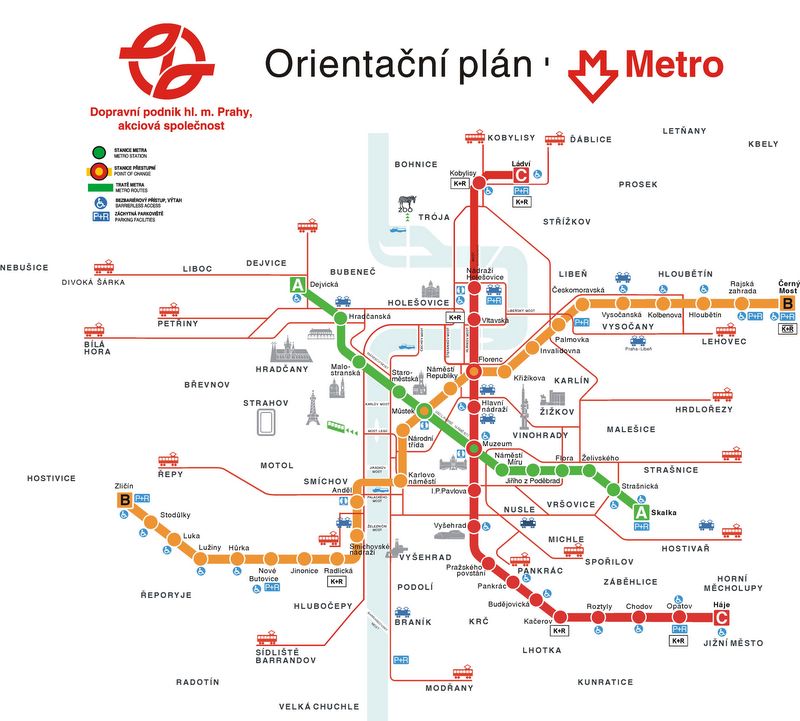 Карта метро Праги